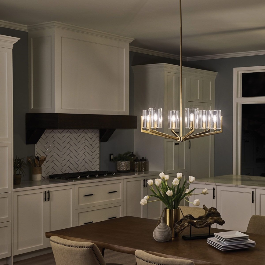 Quintiesse - Luster na tyči NYE 6xE14/40W/230V pr. 71,1 cm zlatý