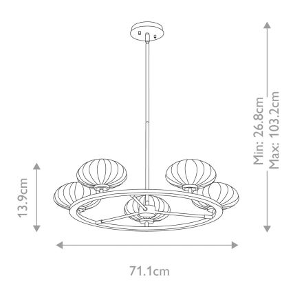 Quintiesse - LED kúpeľňový luster na tyči PIM 5xG9/3W/230V pr. 71,1 cm IP44 lesklý chróm