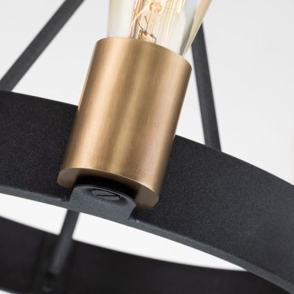 Quintiesse - Stropný luster na tyči SILAS 3xE27/60W/230V pr. 42,2 cm čierna/zlatá