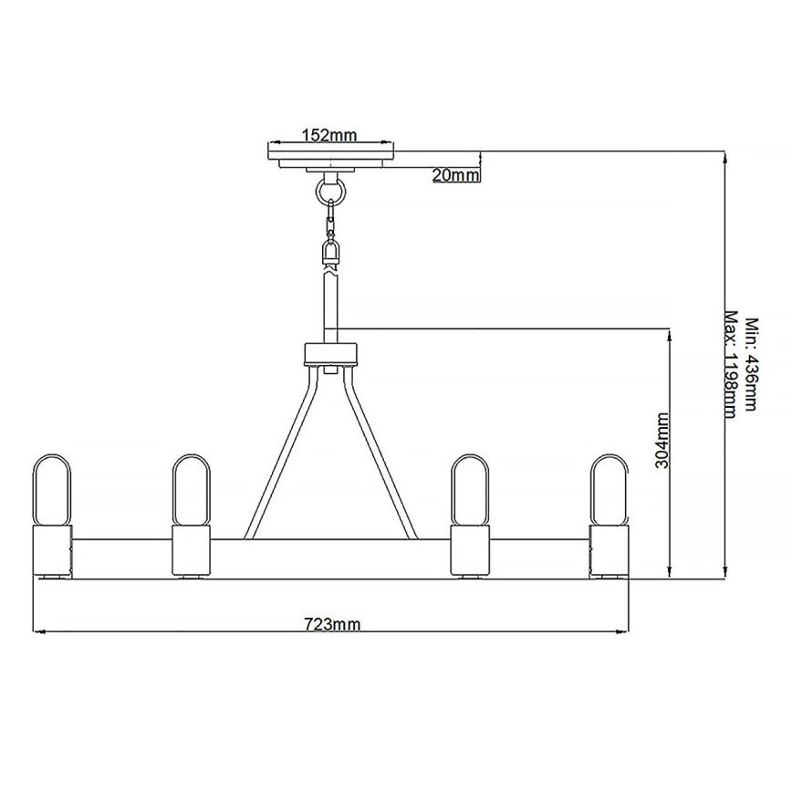 Quintiesse - Luster na tyči SILAS 6xE27/60W/230V priemer 72,3 cm čierna/zlatá