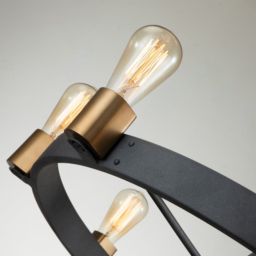 Quintiesse - Luster na tyči SILAS 8xE27/60W/230V pr. 82,9 cm čierna/zlatá