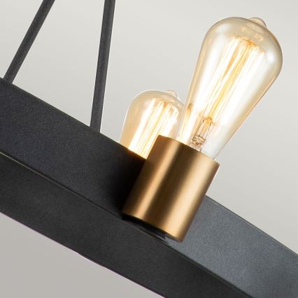 Quintiesse - Luster na tyči SILAS 8xE27/60W/230V pr. 82,9 cm čierna/zlatá