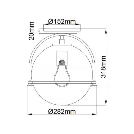 Quintiesse - Stropné svietidlo SOMERSET 1xE27/60W/230V pr. 28,2 cm zlaté