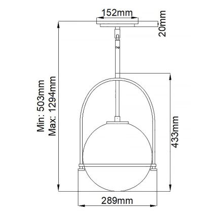 Quintiesse - Luster na tyči SOMERSET 1xE27/60W/230V priemer 28,9 cm bronzový