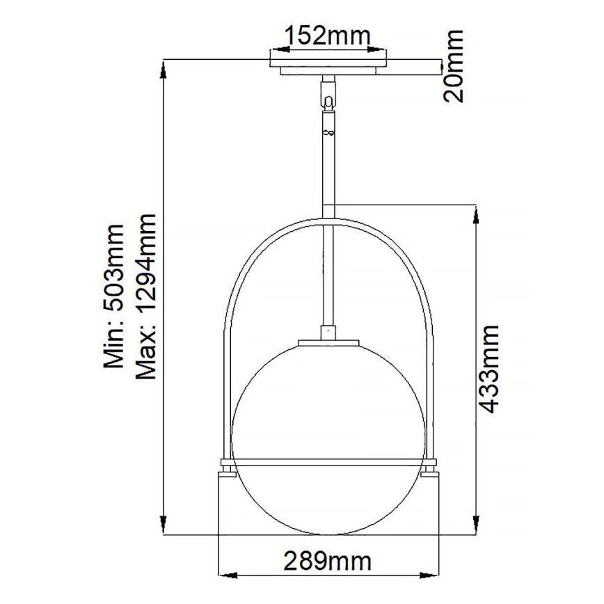 Quintiesse - Luster na tyči SOMERSET 1xE27/60W/230V priemer 28,9 cm bronzový