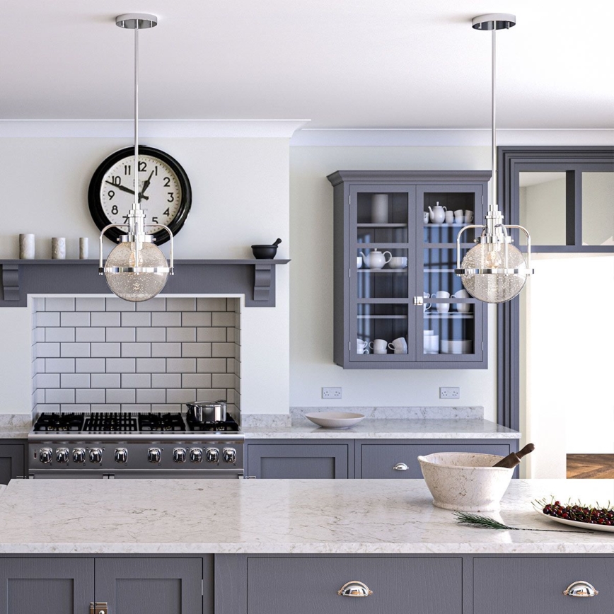 Quintiesse - Vonkajší luster na tyči TRIOCENT 1xE27/40W/230V IP44 lesklý chróm