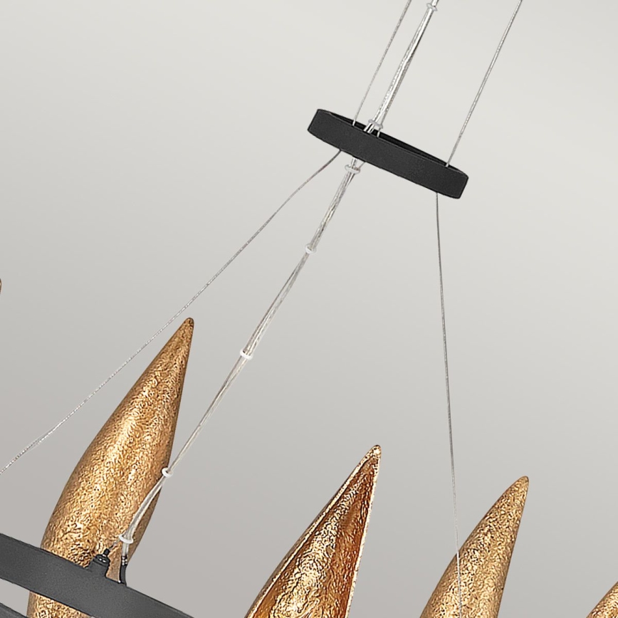 Quintiesse - Luster na lanku WILLOW 6xE14/40W/230V, priemer 61 cm, zlatá/čierna