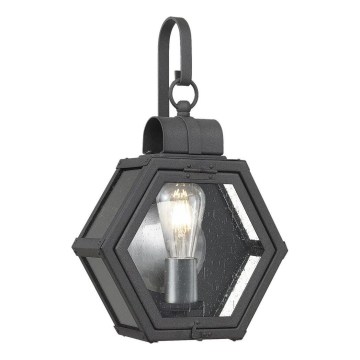 Quintiesse - Vonkajšie nástenné svietidlo HEATH S 1xE27/60W/230V IP44 čierna