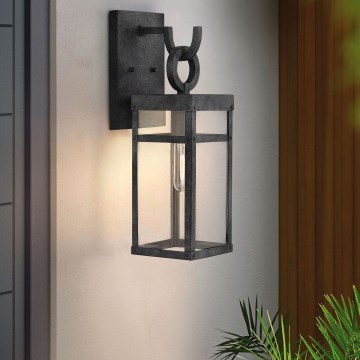 Quintiesse - Vonkajšie nástenné svietidlo PORTER M 1xE27/60W/230V IP44 čierne