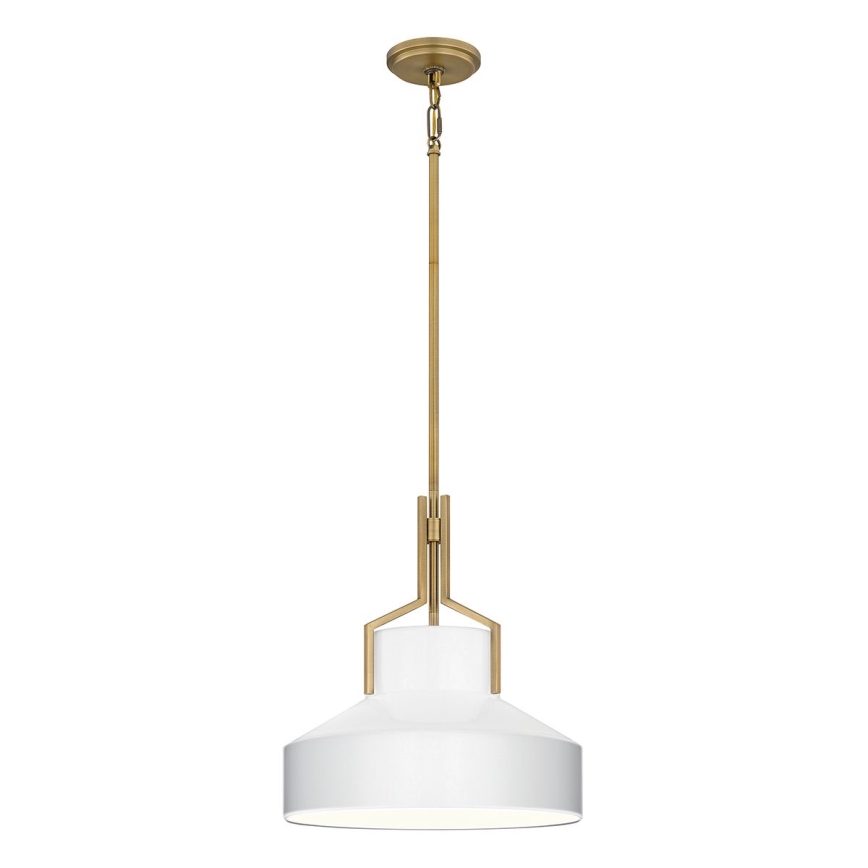 Quoizel - Luster na tyči BRECKEN 2xE27/60W/230V zlatá/biela