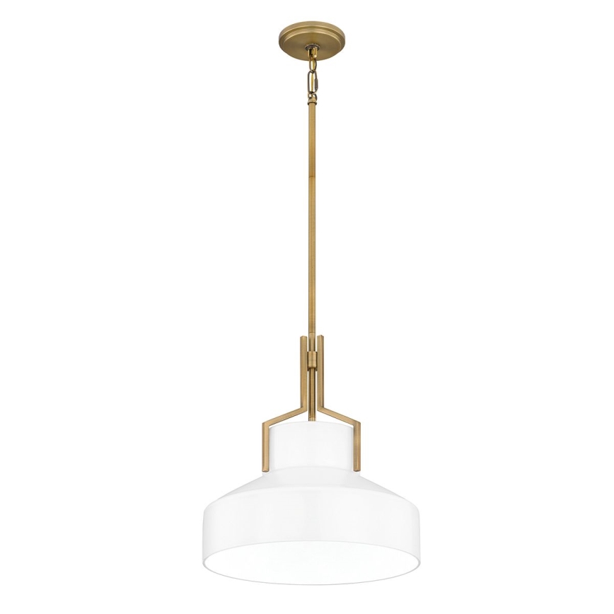 Quoizel - Luster na tyči BRECKEN 2xE27/60W/230V zlatá/biela