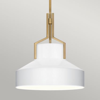 Quoizel - Luster na tyči BRECKEN 2xE27/60W/230V zlatá/biela