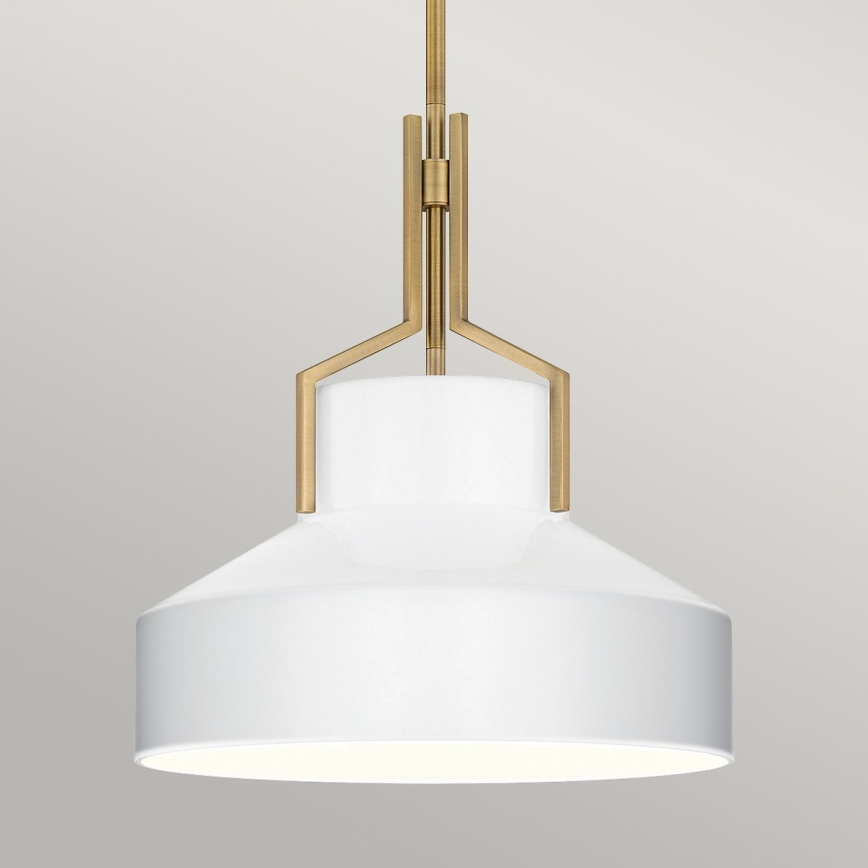 Quoizel - Luster na tyči BRECKEN 2xE27/60W/230V zlatá/biela