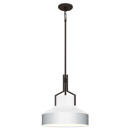 Quoizel - Luster na tyči BRECKEN 2xE27/60W/230V čierna/biela