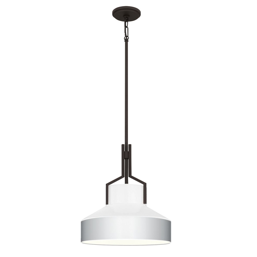 Quoizel - Luster na tyči BRECKEN 2xE27/60W/230V čierna/biela