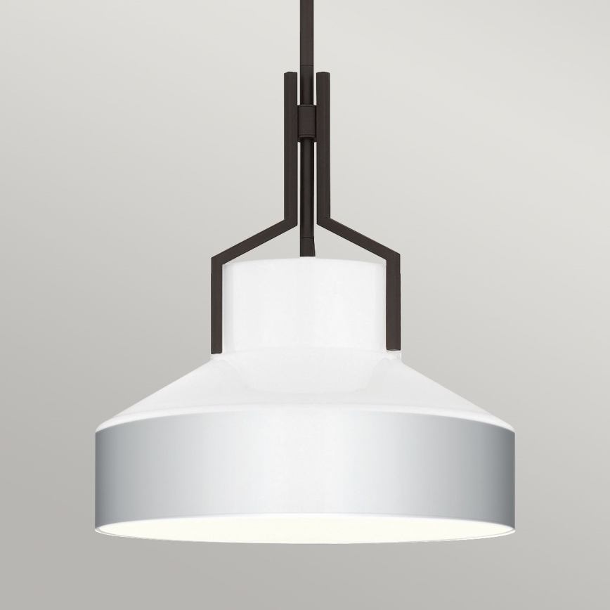 Quoizel - Luster na tyči BRECKEN 2xE27/60W/230V čierna/biela