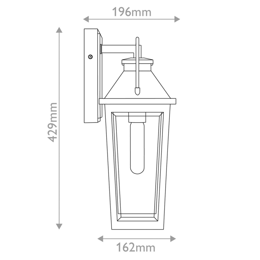 Quoizel - Vonkajšie nástenné svietidlo BUCKLEY 1xE27/40W/230V IP44 čierna