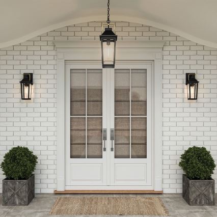 Quoizel - Vonkajšie nástenné svietidlo BUCKLEY S 1xE27/40W/230V IP44 čierna