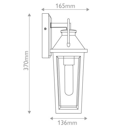 Quoizel - Vonkajšie nástenné svietidlo BUCKLEY S 1xE27/40W/230V IP44 čierna