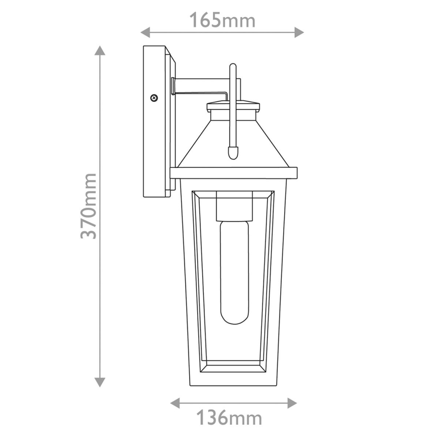 Quoizel - Vonkajšie nástenné svietidlo BUCKLEY S 1xE27/40W/230V IP44 čierna