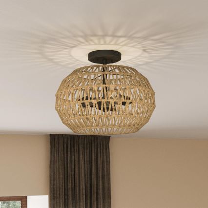 Quoizel - Stropné svietidlo CASABLANCA 3xE27/60W/230V hnedé
