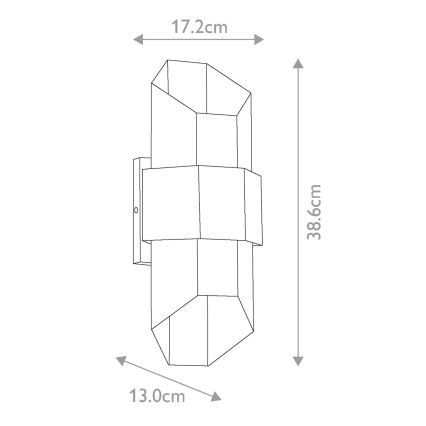 Quoizel - LED Vonkajšie nástenné svietidlo CHASM 2xLED/5,5W/230V IP44