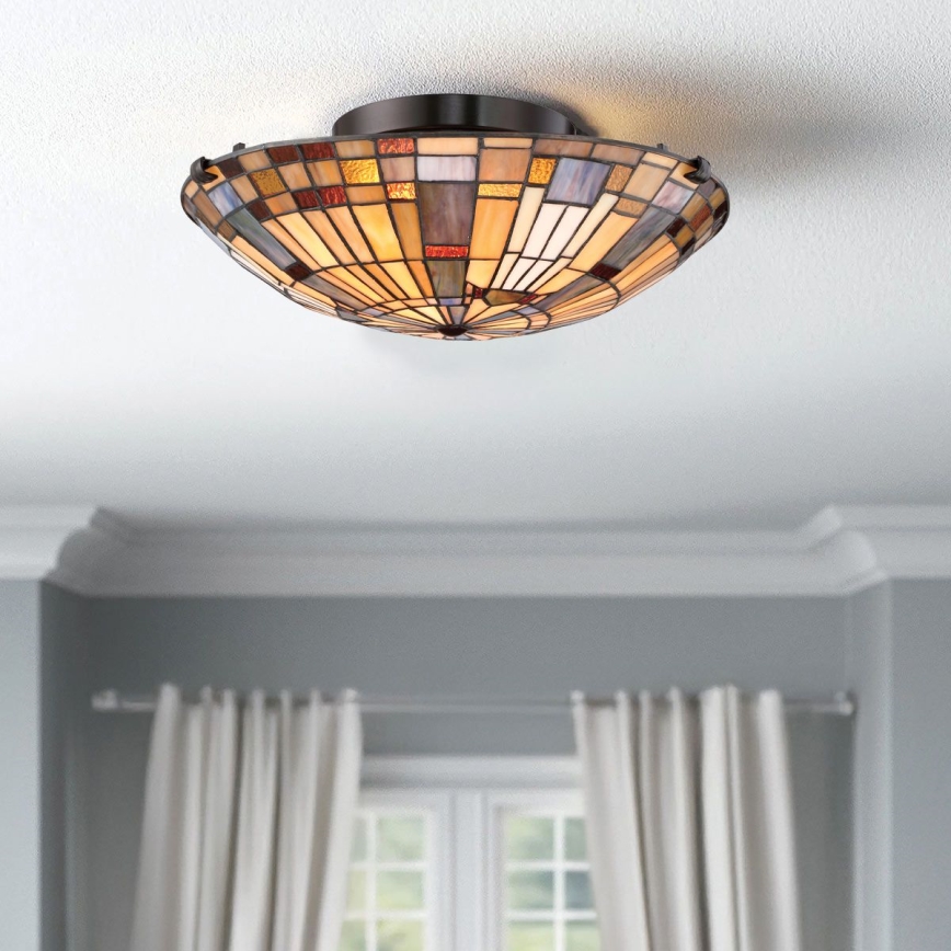 Quoizel - Stropné svietidlo INGLENOOK 2xE27/60W/230V pr. 40,7 cm