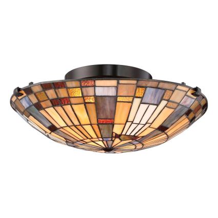 Quoizel - Stropné svietidlo Tiffany INGLENOOK 2xE27/60W/230V pr. 40,7 cm