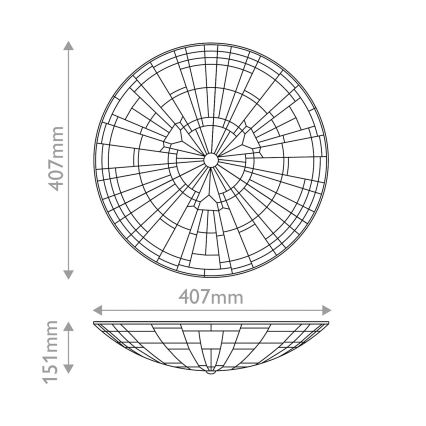 Quoizel - Stropné svietidlo Tiffany INGLENOOK 2xE27/60W/230V pr. 40,7 cm