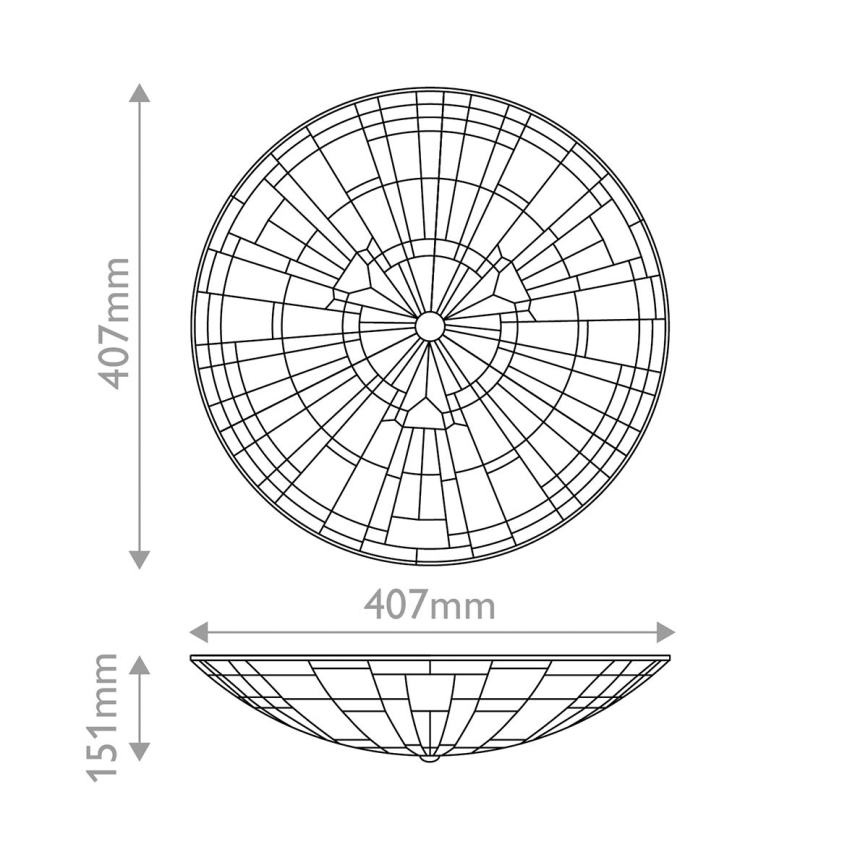 Quoizel - Stropné svietidlo Tiffany INGLENOOK 2xE27/60W/230V pr. 40,7 cm