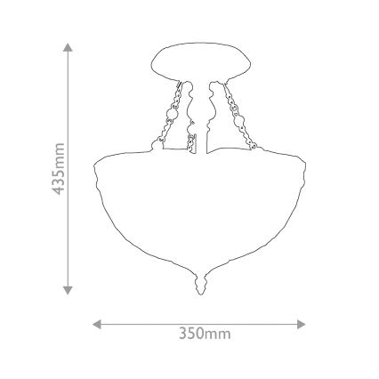 Quoizel - Prísadený luster Tiffany LARISSA 2xE27/60W/230V priemer 35 cm