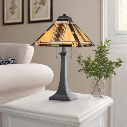 Quoizel - Stolná lampa Tiffany NAVAJO 2xE27/60W/230V