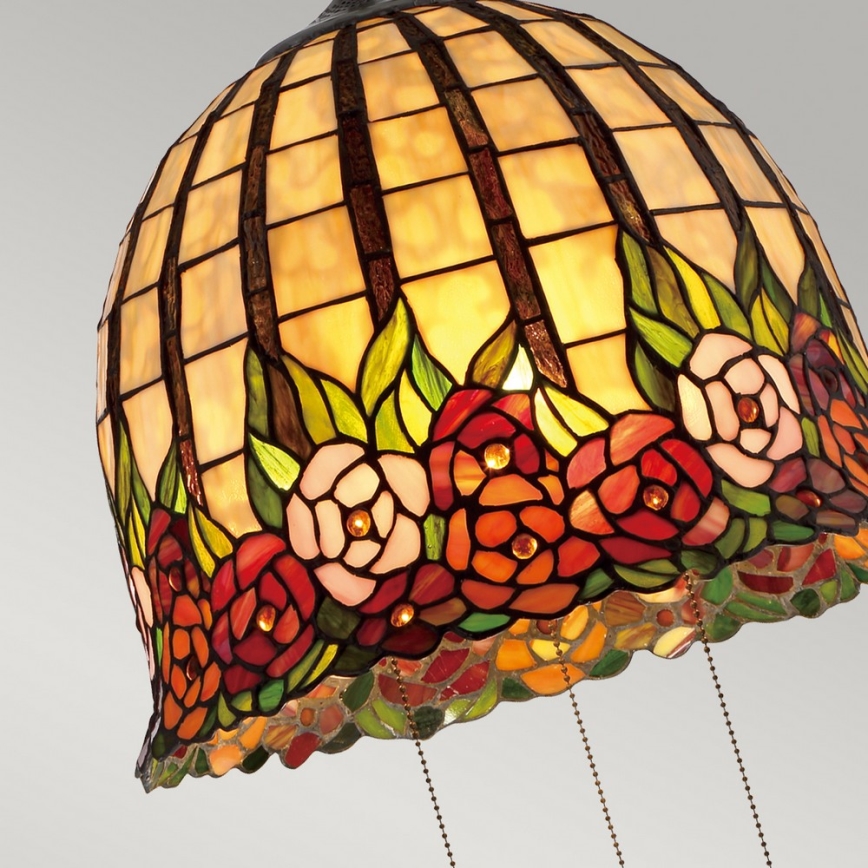 Quoizel - Luster na reťazi Tiffany ROSECLIFFE 3xE27/100W/230V
