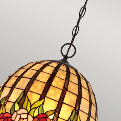 Quoizel - Luster na reťazi Tiffany ROSECLIFFE 3xE27/100W/230V