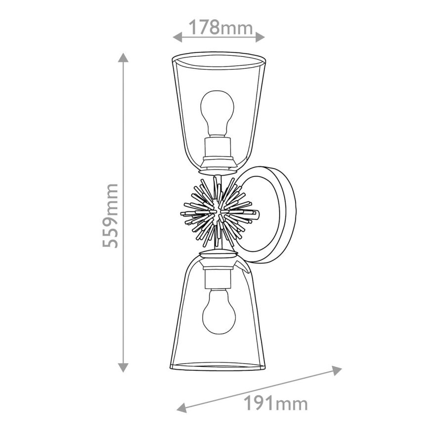 Quoizel - Nástenné svietidlo STARING 2xE27/40W/230V medená