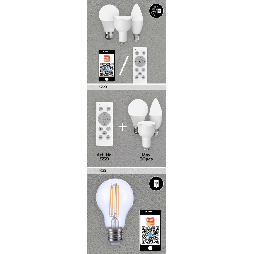 Rabalux - LED RGB Stmievateľná žiarovka C37 E14/5W/230V Wi-Fi 3000-6500K