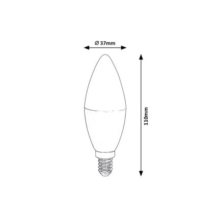 Rabalux - LED RGB Stmievateľná žiarovka C37 E14/5W/230V Wi-Fi 3000-6500K