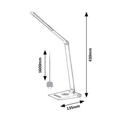 Rabalux - LED Stmievateľná stolná lampa LED/13W/230V 2800-5000K