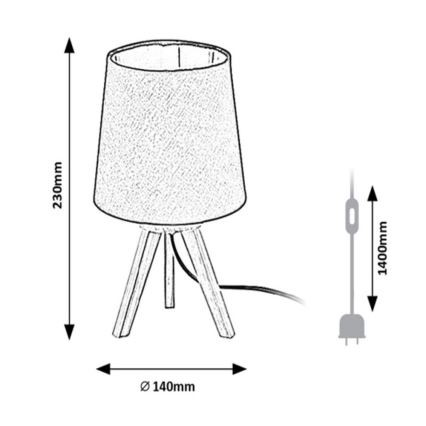 Rabalux - Stolná lampa 1xE14/25W/230V čierna