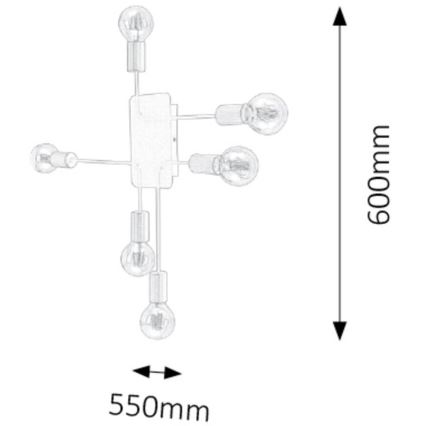 Rabalux 2103 - Luster prisadený LANNY 6xE27/15W/230V