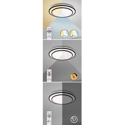 Rabalux - LED Stmievateľné stropné svietidlo LED/40W/230V 3000-6500K čierna + diaľkové ovládanie