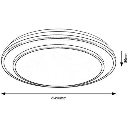 Rabalux - stmievateľné LED stropné svietidlo LED/40W/230V 3000-6500K čierne, priemer 49 cm + diaľkové ovládanie