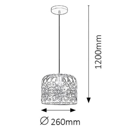 Rabalux 2156 - Luster ALESSANDRA 1xE27/60W/230V čierna