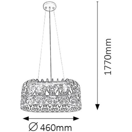 Rabalux 2157 - Luster  ALESSANDRA 2xE27/60W/230V čierna