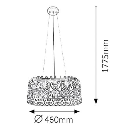 Rabalux 2162 - Luster ALESSANDRA 2xE27/60W/230V biela