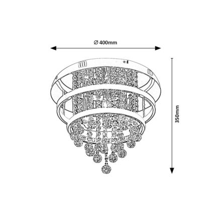 Rabalux 2237 - Krištáľový prisadený luster PALLAS LED/32W/230V + 3xE14/40W