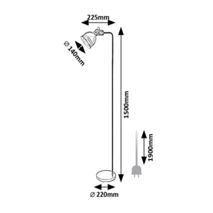 Rabalux - Stojacia lampa 1xE27/40W/230V čierna