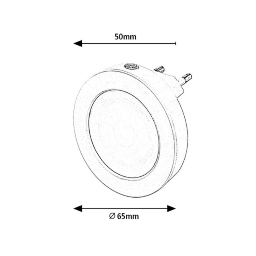 Rabalux - LED Nočné svetlo so senzorom LED/0,5W/230V 3000K pr. 65 mm