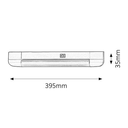 Rabalux - Podlinkové svietidlo BAND LIGHT 1xG13/10W/230V 39,5 cm strieborná