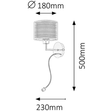 Rabalux 2629 - Nástenné svietidlo ANASTASIA E27/60W + LED/1W